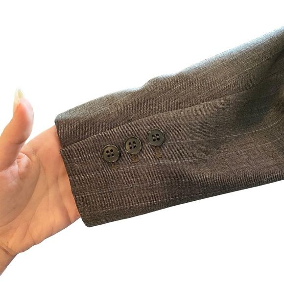 Anne Klein Wool Pinstripe Suit Blazer & Trouser Pants Set - Picture 5 of 15
